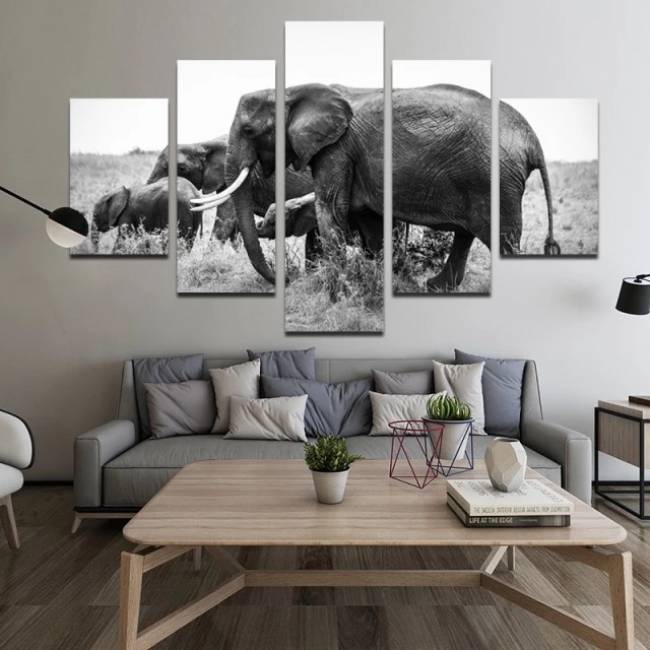 Quadro africano família de elefante na savana
