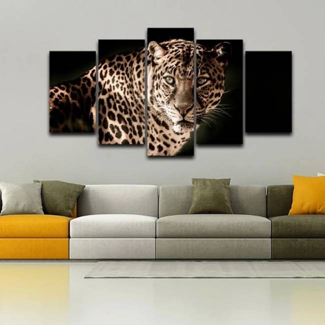 Quadro leopardo africano observador