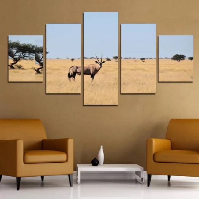 Quadro africano savana seca com animais